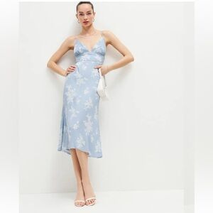 REFORMATION | Talita Dress in “Bijou” (Light Blue Floral Midi Dress)